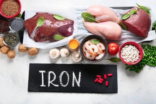 Foods high in Iron — Stock Photo, Image