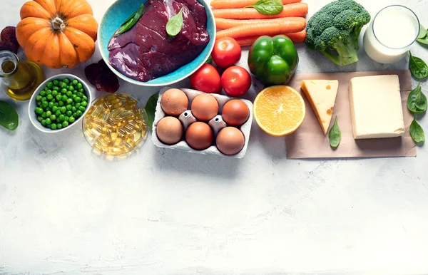Alimentos ricos en vitamina A — Foto de Stock