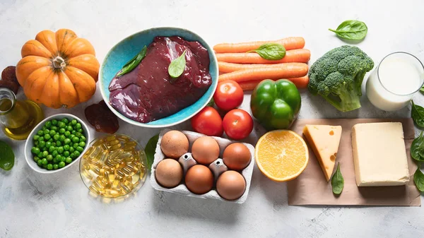 Alimentos ricos em vitamina A — Fotografia de Stock