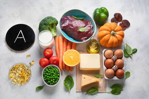 Alimentos ricos em vitamina A — Fotografia de Stock