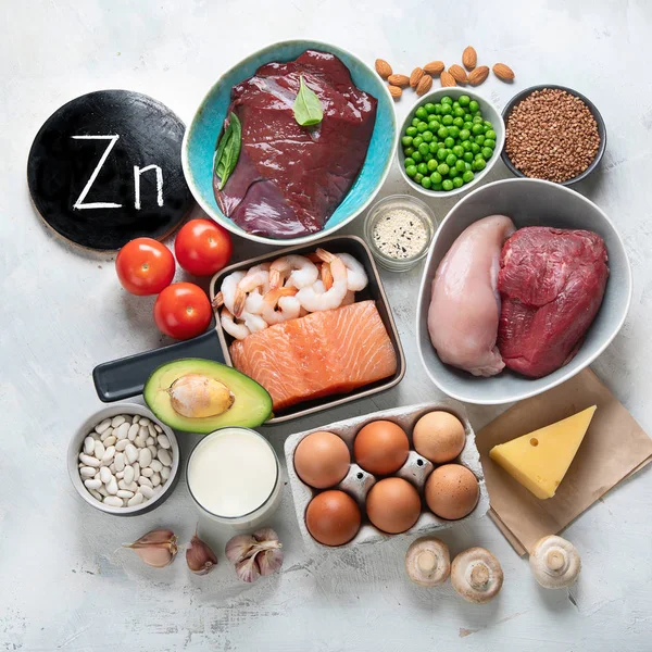 Alimenti ad alto contenuto di zinco — Foto Stock