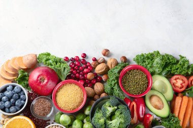 Sağlıklı vejetaryen ve vejetaryen gıda kavramı. 