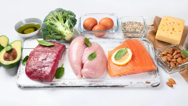 Gesunde Kohlenhydratarme Kost Ketogenes Ernährungskonzept — Stockfoto