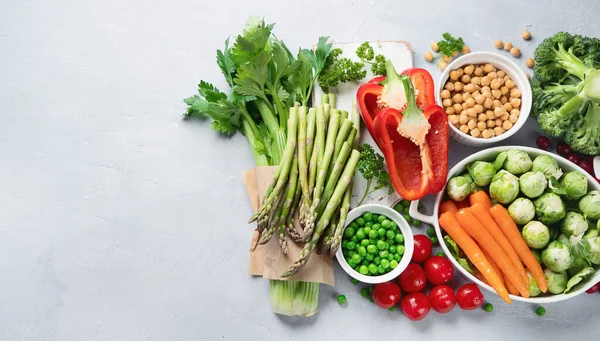 Vejetaryen Diyeti Zengin Lif Kaynaklarının Seçimi Vejetaryen Gıdalar — Stok fotoğraf