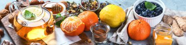 Soğuk ve akışkan için ilaçlar. Sağlıklı yiyecekler için bağışıklık sistemi seçimi arttırır. Yüksek miktarda antioksidan, mineral ve vitamin içeren yiyecekler. Antiviral tedavi. Panorama, bayrak