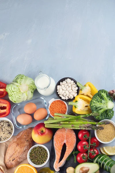 Сбалансированный Рацион Питания Питание Экологически Чистое Питание Диета План Витаминами — стоковое фото