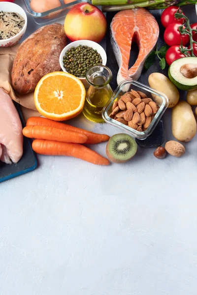 Сбалансированный Рацион Питания Питание Экологически Чистое Питание Диета План Витаминами — стоковое фото
