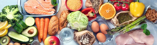 Hälsosam Kost Äta Plan Måltidsplanering Bantning Och Väga Förlust Koncept — Stockfoto