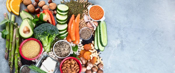 Dieta Proteine Base Vegetale Alimenti Sani Ricchi Proteine Vegetali Antiossidanti — Foto Stock