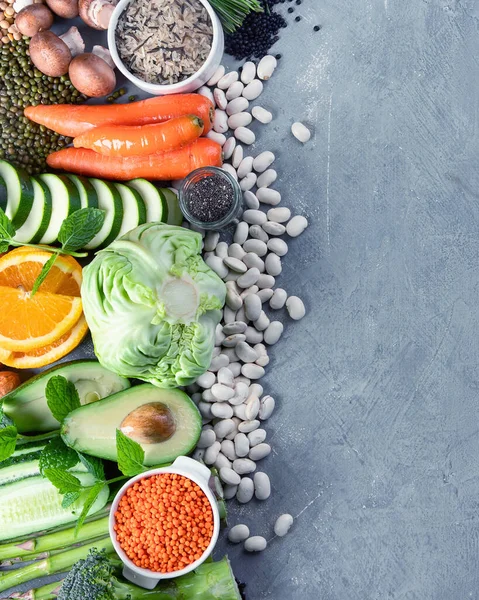 Plantaardige Dieetingrediënten Gezond Voedsel Rijk Aan Vitaminen Antioxidanten Slimme Koolhydraten — Stockfoto