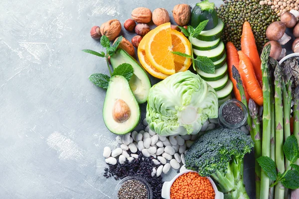 Ingredientes Dietéticos Vegetales Alimentos Saludables Ricos Vitaminas Antioxidantes Carbohidratos Inteligentes —  Fotos de Stock