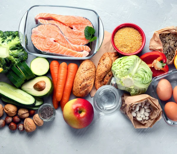 Υγιές Πρόγραμμα Διατροφής Προγραμματισμός Γεύματος Αδυνάτισμα Και Ζύγιση Έννοια Απώλεια — Φωτογραφία Αρχείου