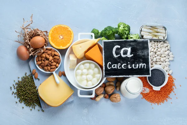 Aliments Riches Calcium Pour Une Alimentation Saine Pour Boostig Immunitaire — Photo