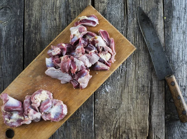 Raw chicken gizzards — Stock Photo, Image