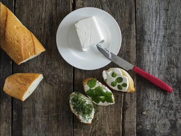 Bruschetta met feta kaas — Stockfoto