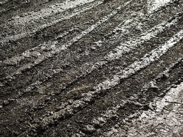 Wheel tracks on — Stock Photo, Image