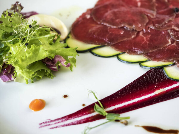 Meat Carpaccio with Salad 