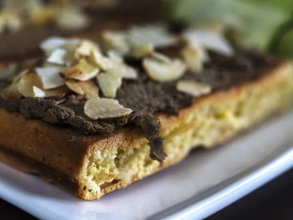 Lever pate op wafel — Stockfoto