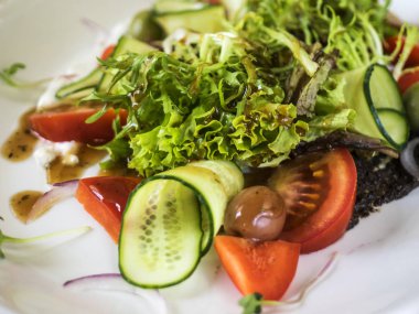 Taze sebzeli Yunan salatası