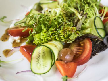 Taze sebzeli Yunan salatası