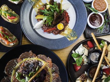 İle Dana carpaccio Bruschetta