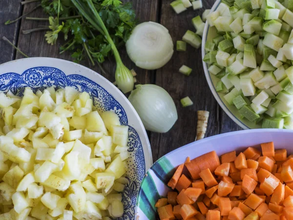 Інгредієнти для овочевого соусу — стокове фото