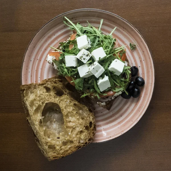 Sanduíche com queijo feta — Fotografia de Stock