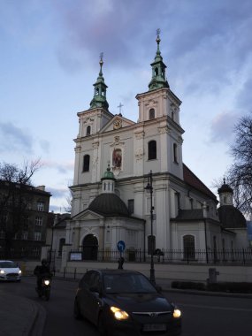 Krakow, Polonya - 25 Mart 2018: St. Florian Collegiate Kilisesi