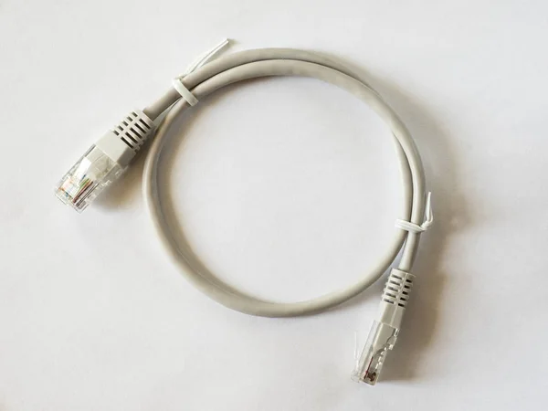 Grey network cable — Stock Photo, Image
