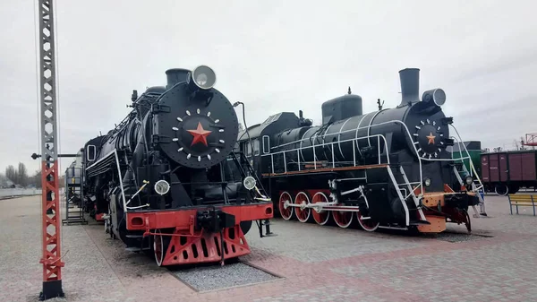 Soviet era Steam locomotives — Stock Photo, Image