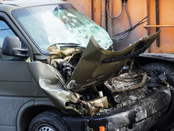 The accident of a minivan of the Armed forces of Ukraine — Stock Photo, Image