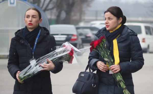 Украина прощается с погибшими в авиакатастрофе в Иране — стоковое фото