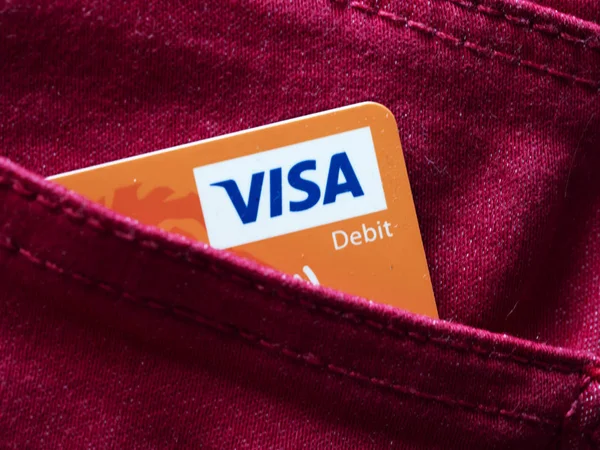 Kiev Ukraine March 2020 Editorial Illustrative Visa Banking Card Pocket — Stock Photo, Image