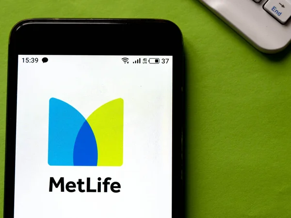 Dans Cette Illustration Photo Logo Metlife Est Affiché Sur Smartphone — Photo