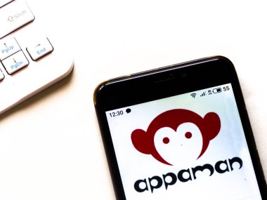 Bu fotoğraf illüstrasyonunda Appaman logosu akıllı bir telefondan görüntülenir