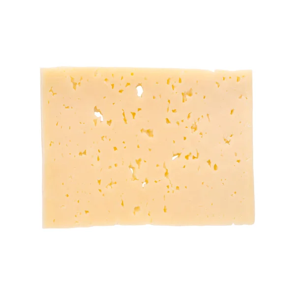 Слайс сыра на белом — стоковое фото