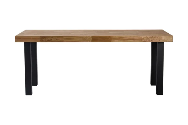 Mesa Madera Con Patas Metal Negro Aisladas Sobre Fondo Blanco —  Fotos de Stock