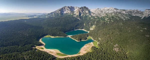 Aerial panorama of Black Lake in Montenegro — Stock Photo, Image