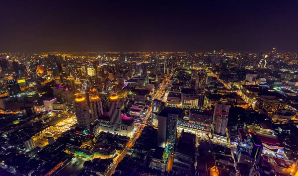 Vista aerea notturna di Bangkok — Foto Stock