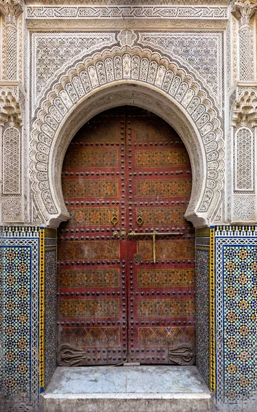 Puerta Entrada Tradicional Con Puerta Fez Marruecos — Foto de Stock