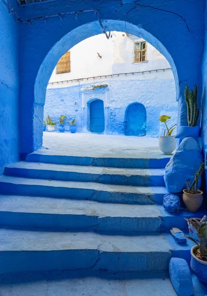 Арки Двери Голубой Медине Фашауэна Морока — стоковое фото