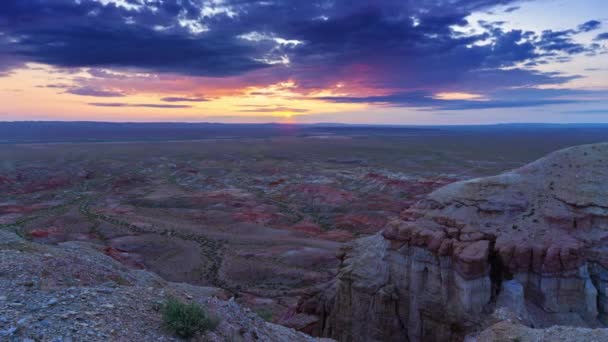 Tsagaan suvarga au lever du soleil Mongolie timelapse — Video