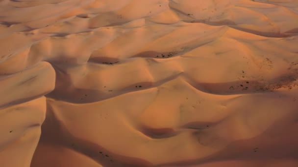 Aerial top view on sand dunes in desert — Stock Video