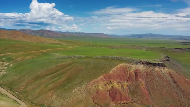 オークホン渓谷の空中山の風景 — ストック動画