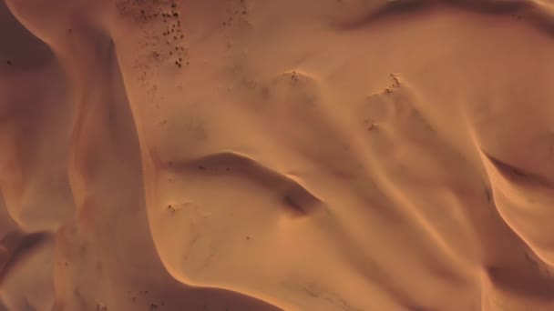 A sivatagi dűnék légi felülnézet — Stock videók