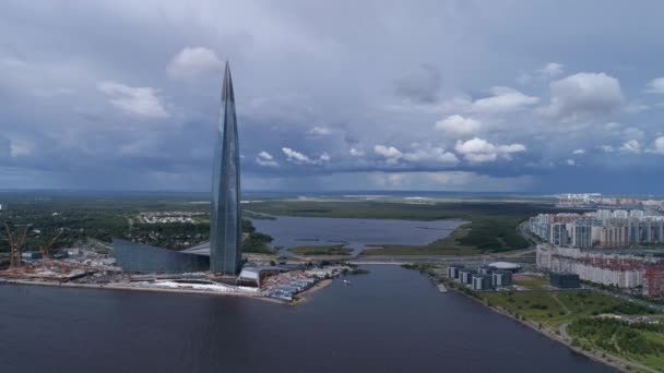 Vue aérienne autour du gratte-ciel en Russie — Video