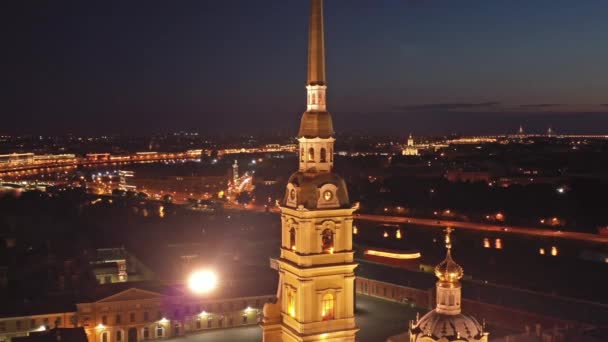 Letecký pohled na pevnost Petra a Pavla v Rusku — Stock video