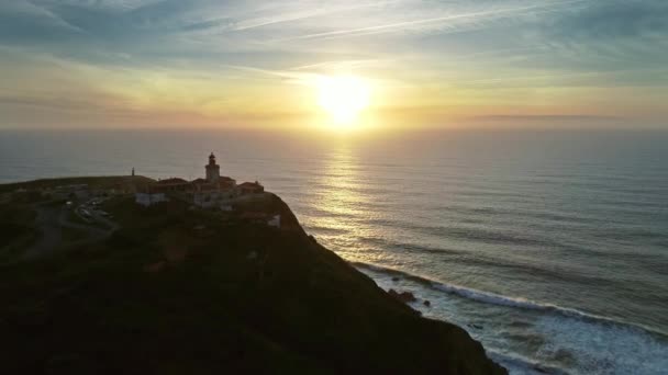 Leuchtturm am Kap Roca in Portugal — Stockvideo