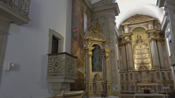 Εσωτερικό της Εκκλησίας του Ελέους στο Viseu, Πορτογαλία — Αρχείο Βίντεο