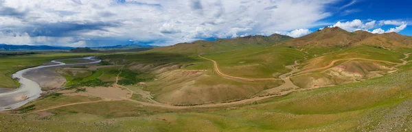 Antennenlandschaft im Orchon-Tal, Mongolei — Stockfoto